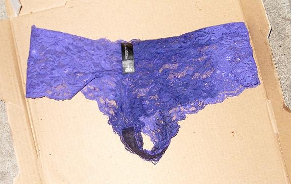 piss soaked blue lace panties
