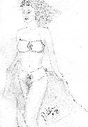 drawing of girl with wet knickers
