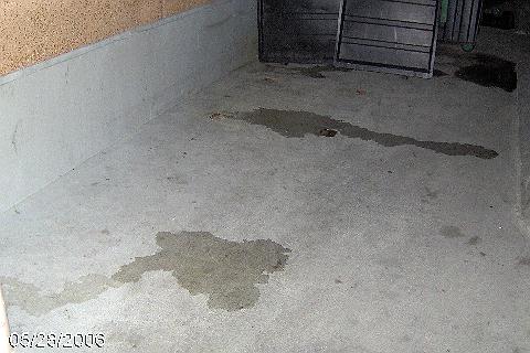Shot of 2 pee puddles. Ladies doing late night pissing in car parks
